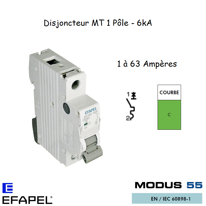 Disjoncteur Magnétothermique Super 1 Pole 551xx 1CS