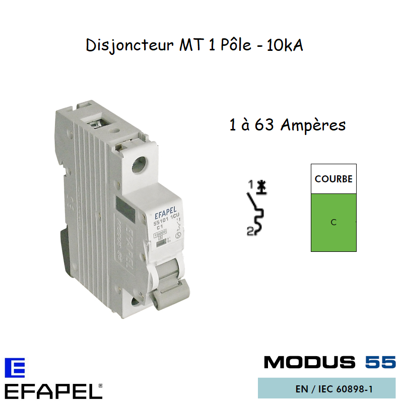Disjoncteur Magnétothermique ULTRA 1 Pole 551xx 1CU
