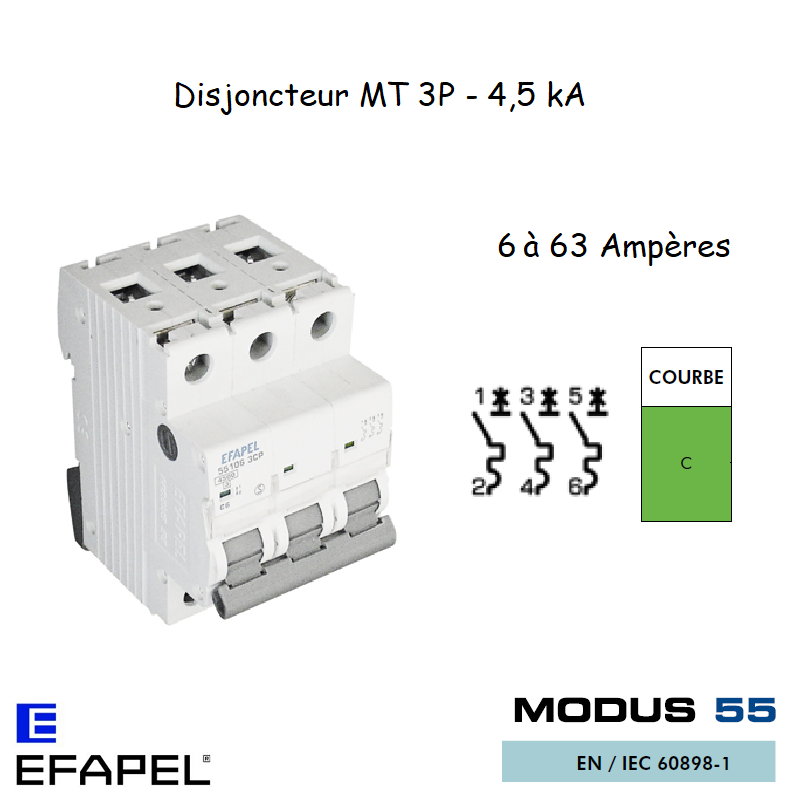 DISJONCTEUR MT PLUS 1P 551XX 3CP