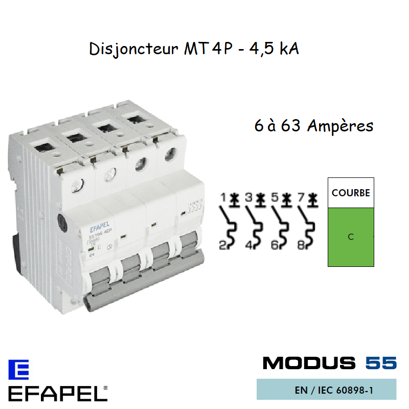 DISJONCTEUR MT PLUS 1P 551XX 4CP