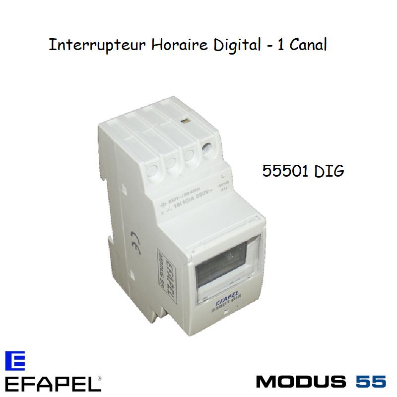 Interrupteur horaire journalier hbdomadaire digital 55501DIG