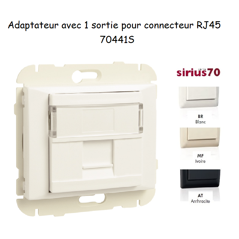 Adaptateur avec Module 1 sortie pour connecteur RJ45 Sirius70441S