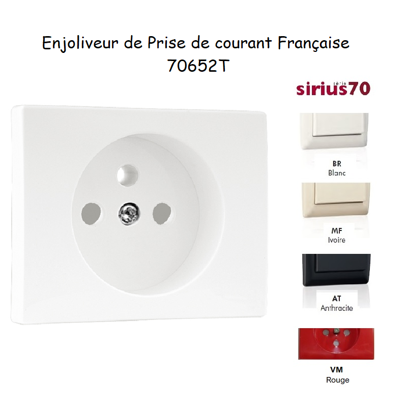 Enjoliveur pour prise de courant Française Sirius 70652T