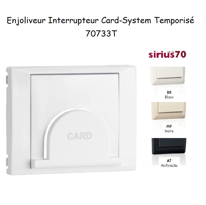 Enjoliveur pour interrupteur Card System Sirius 70 70733T