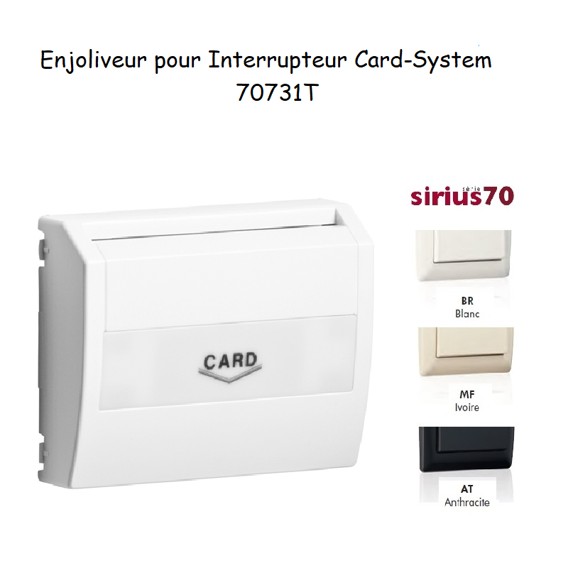 Enjoliveur pour interrupteur card system Sirius 70731T