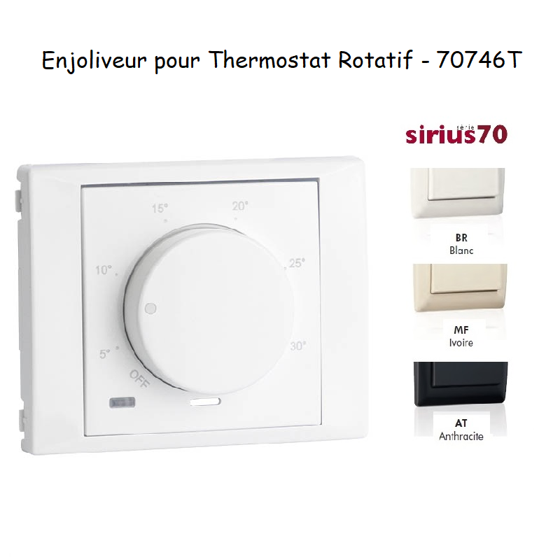 Enjoliveur pour thermostat rotatif Sirius 70 70746T