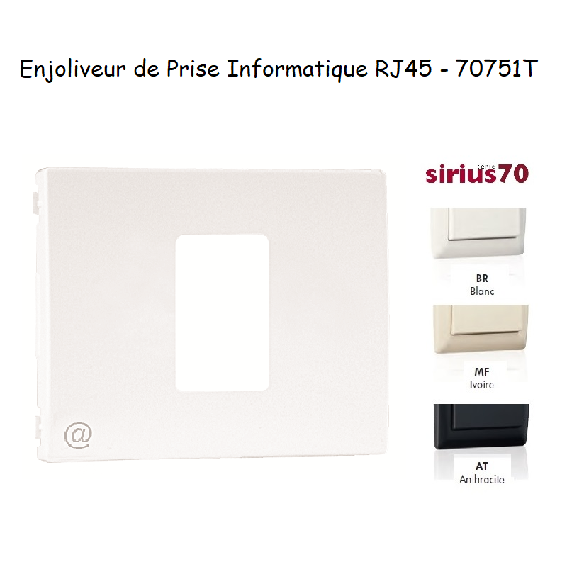 Enjoliveur pour prise informatique RJ45 Sirius 70751T