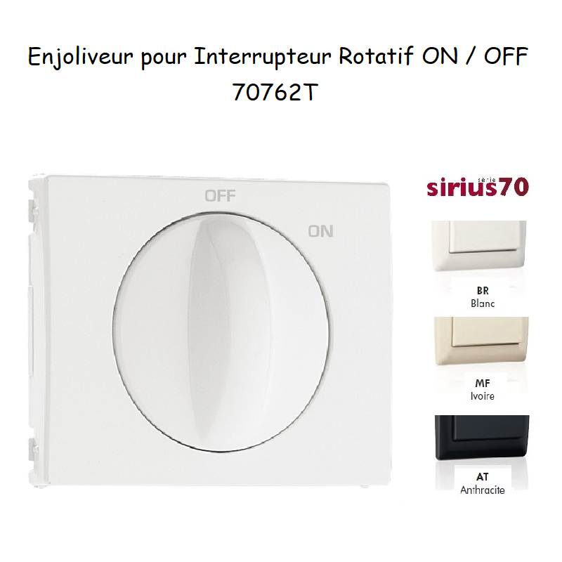 Enjoliveur pour Interrupteur rotatif Sirius70762T