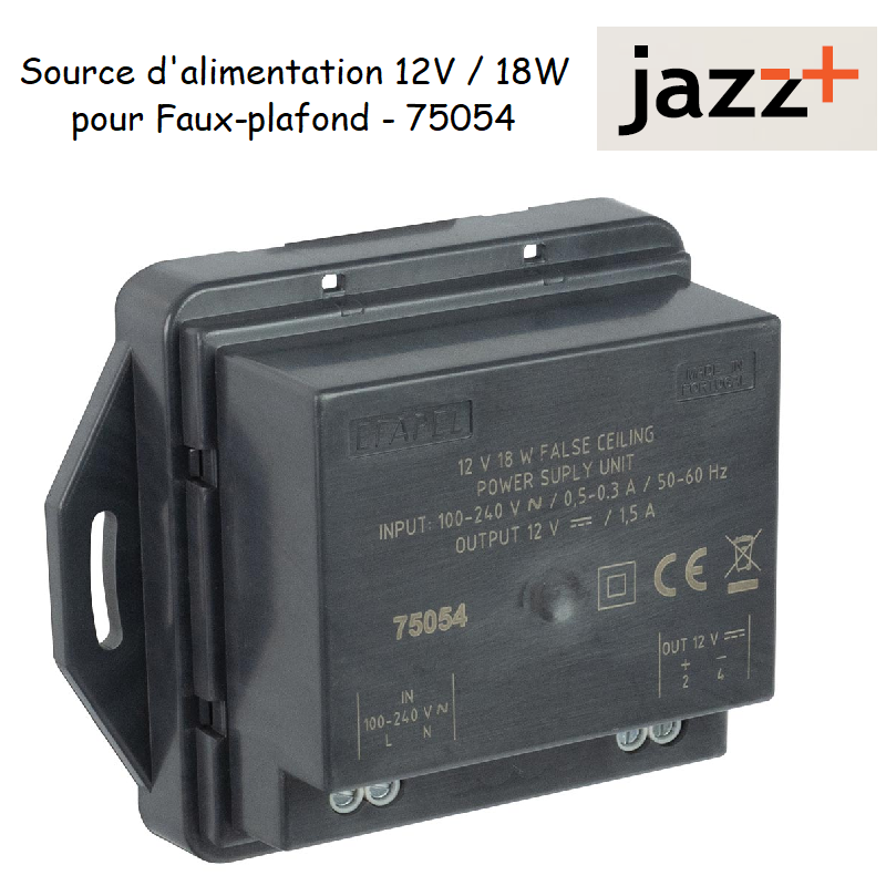 Source d’Alimentation pour Faux Plafond 12 V 18 W 75054