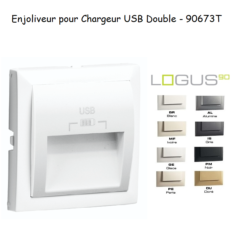 Enjoliveur pour double chargeur usb LOGUS 90673T