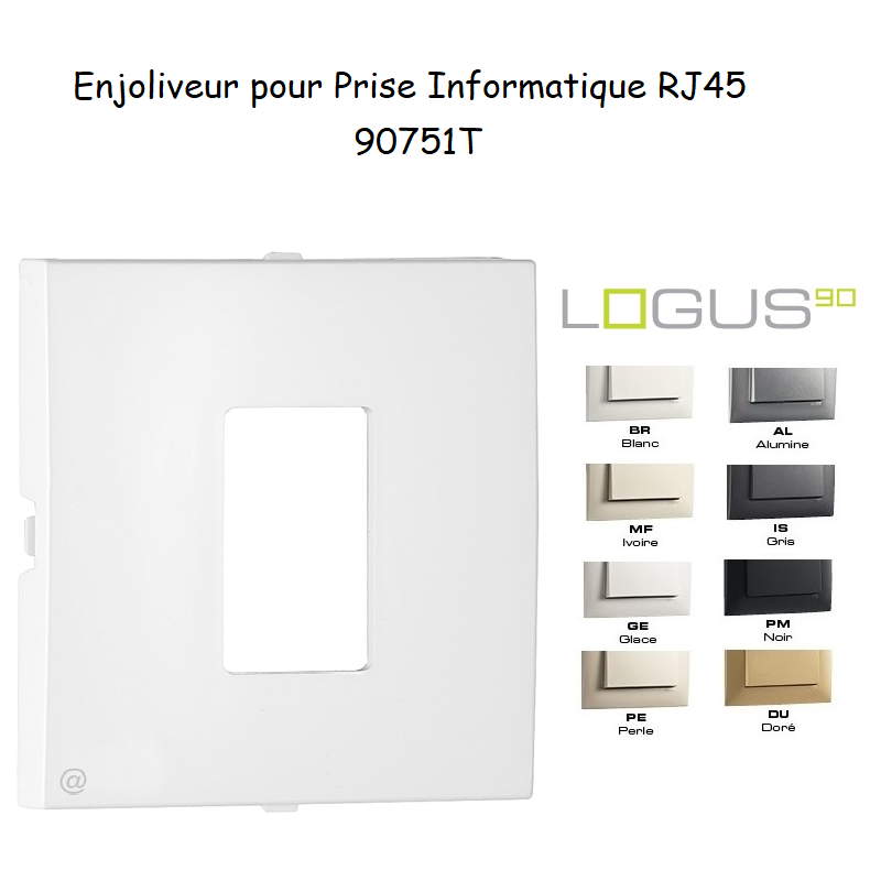 Enjoliveur pour prise informatique RJ45 LOGUS 90751T