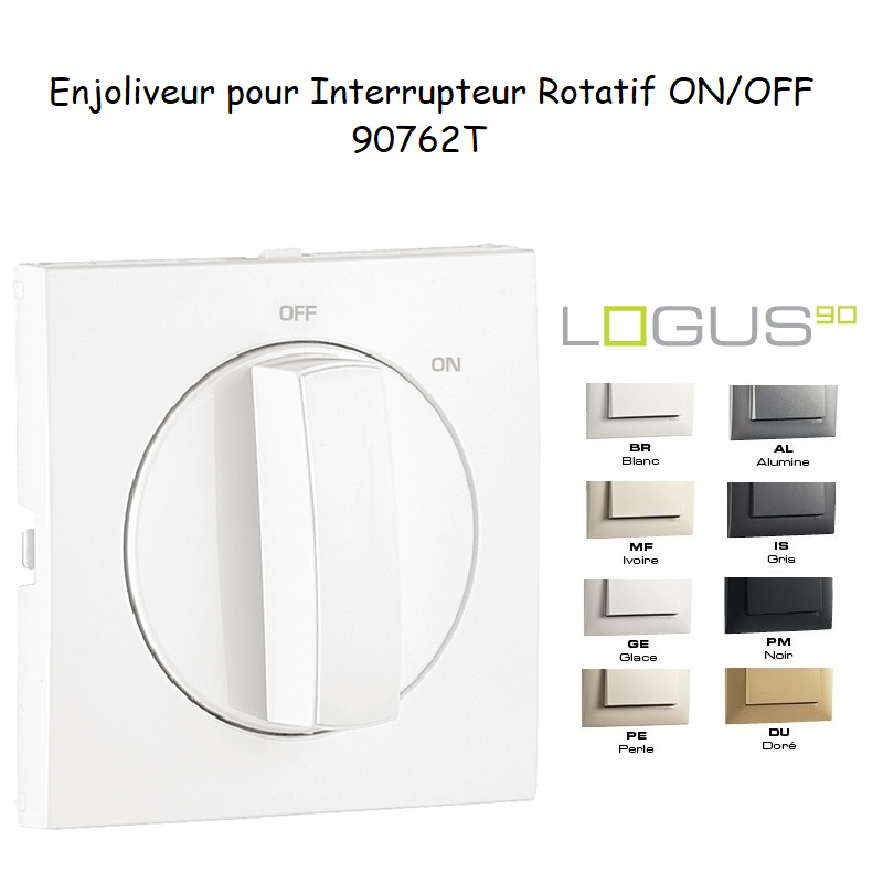 Enjoliveur pour Interrupteur rotatif Logus 90762T