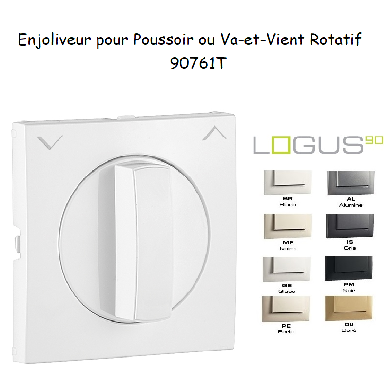 Enjoliveur pour va-et-vient et poussoir rotatif Logus 90761 T