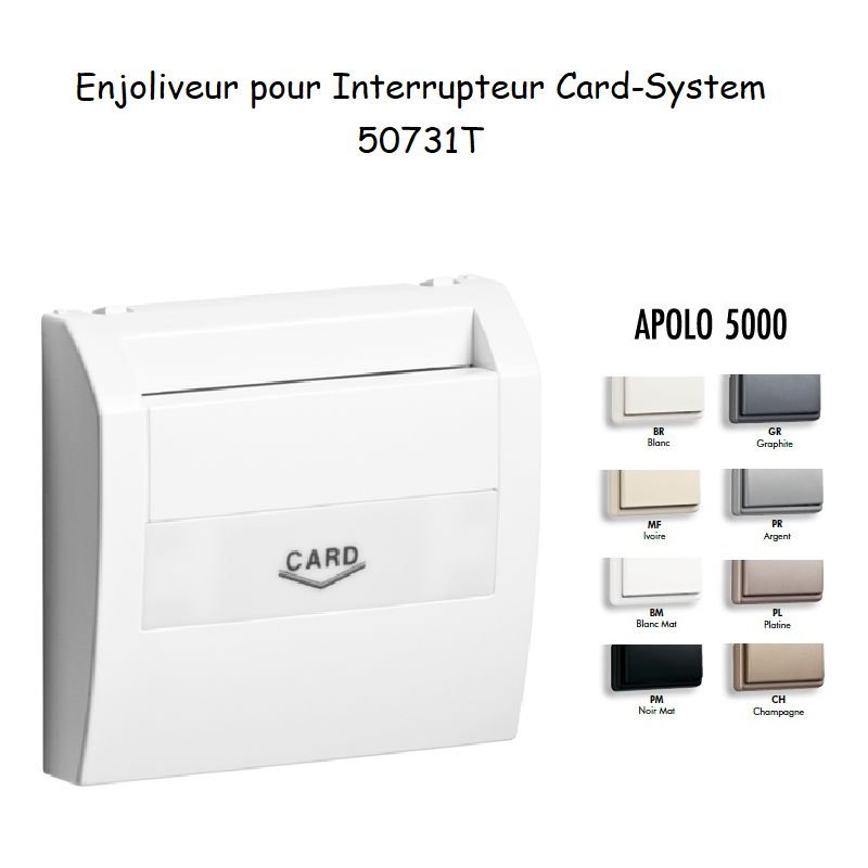 Enjoliveur pourinterrupteur card systel APOLO5000 50731T