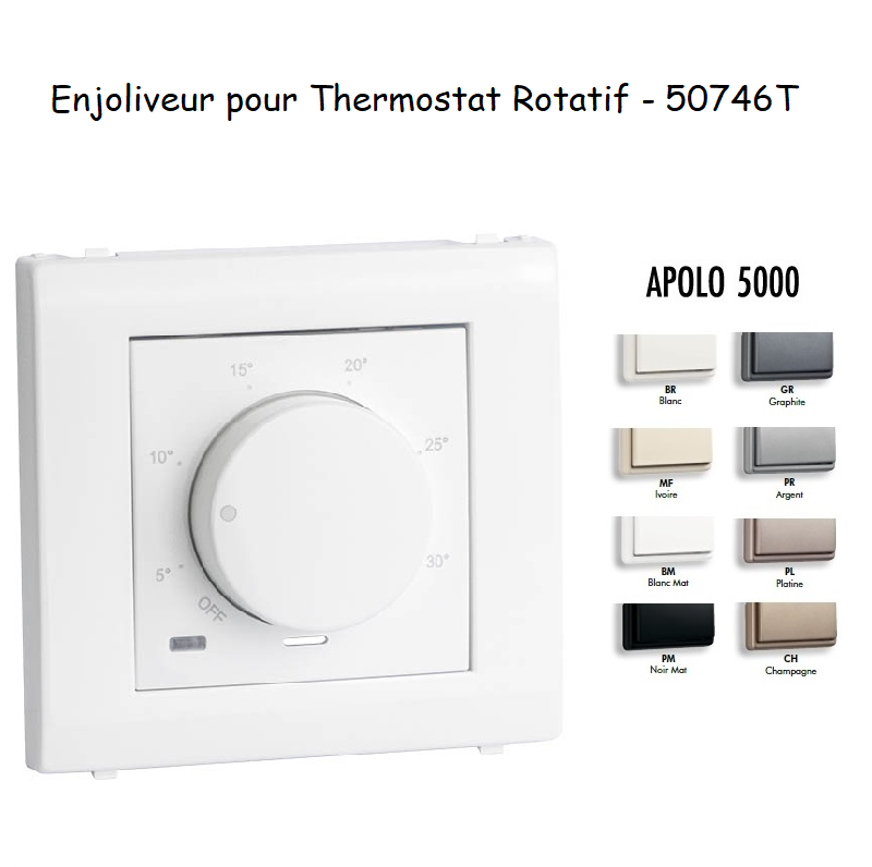 Enjoliveur pour thermostat rotatif Apolo 5000 50746T