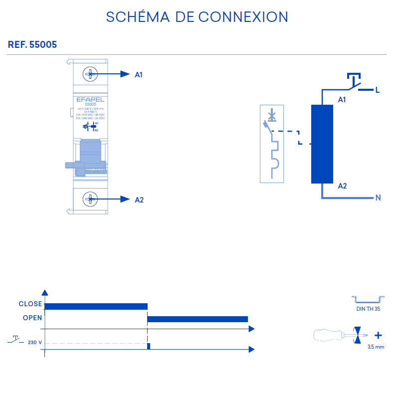 Bobine à émission 55005 Schéma de connexion