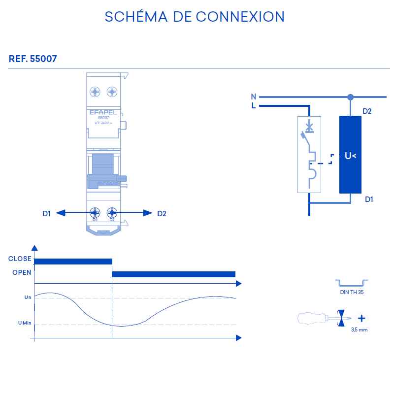 Bobine à émission 55007 Schéma de connexion