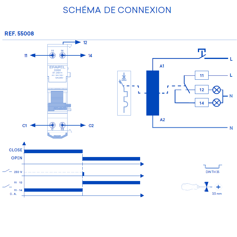 Bobine à émission 55008 Schéma de connexion