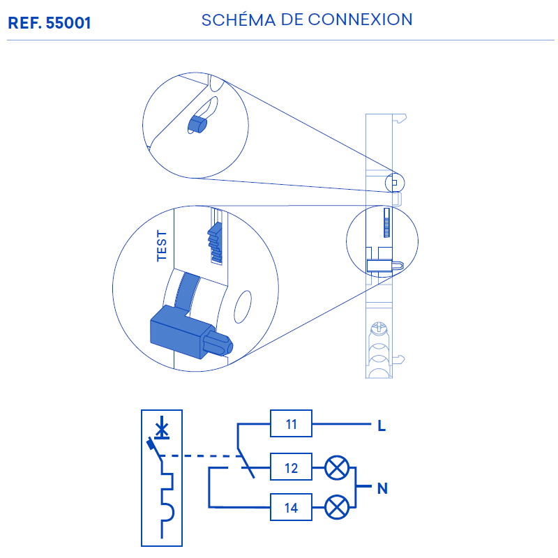 Contacteur auxiliaire 55001 connexion