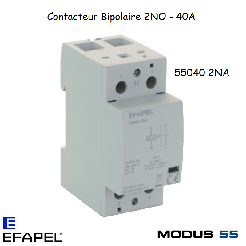 Contacteur Bipolaire 40A 2NO - 55040-2NA
