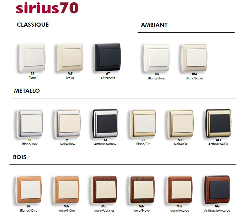 Couleurs sirius70