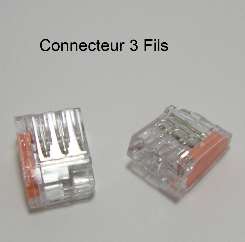 Connecteur type wago 3 fils