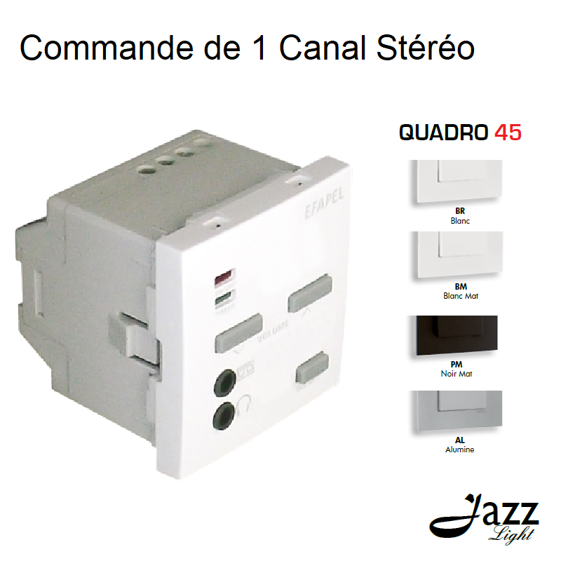 Commande de 1 canalStéréo 2 modules quadro45 45372S