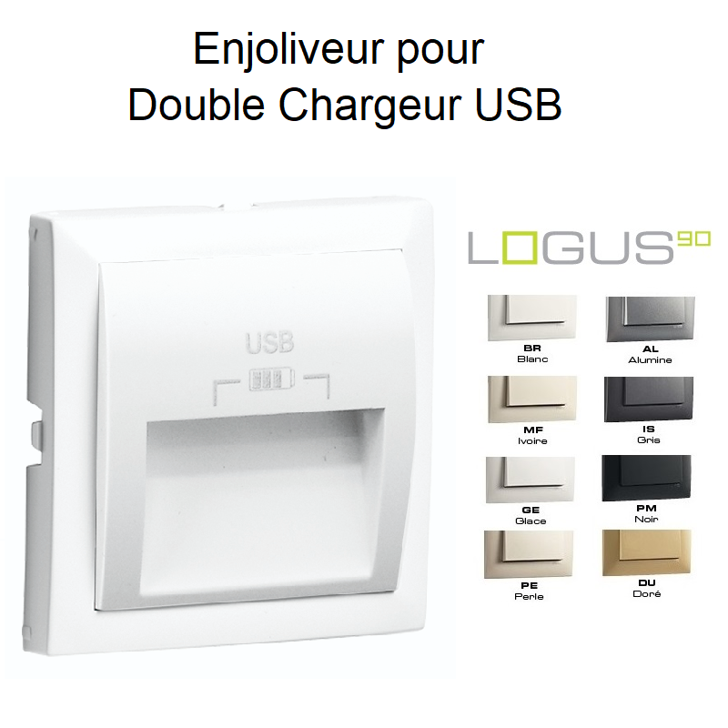 Enjoliveur pour double chargeur usb LOGUS 90673T