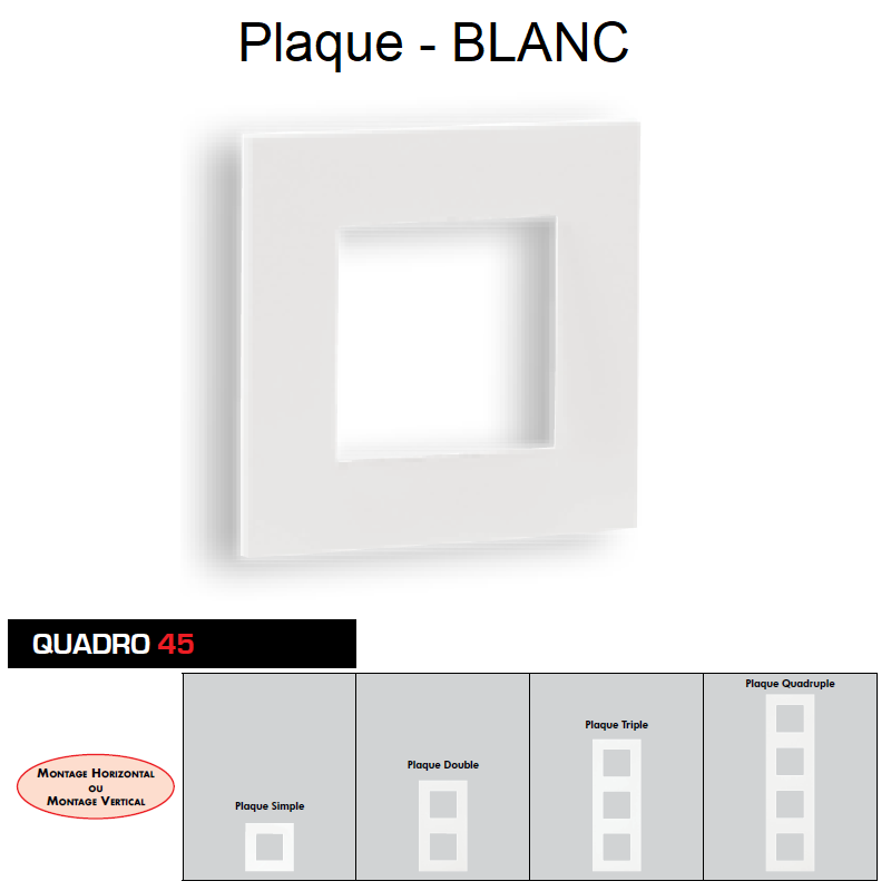 Plaque Quadro45 Blanche