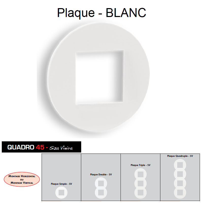 Plaque Quadro45 Ronde Blanche