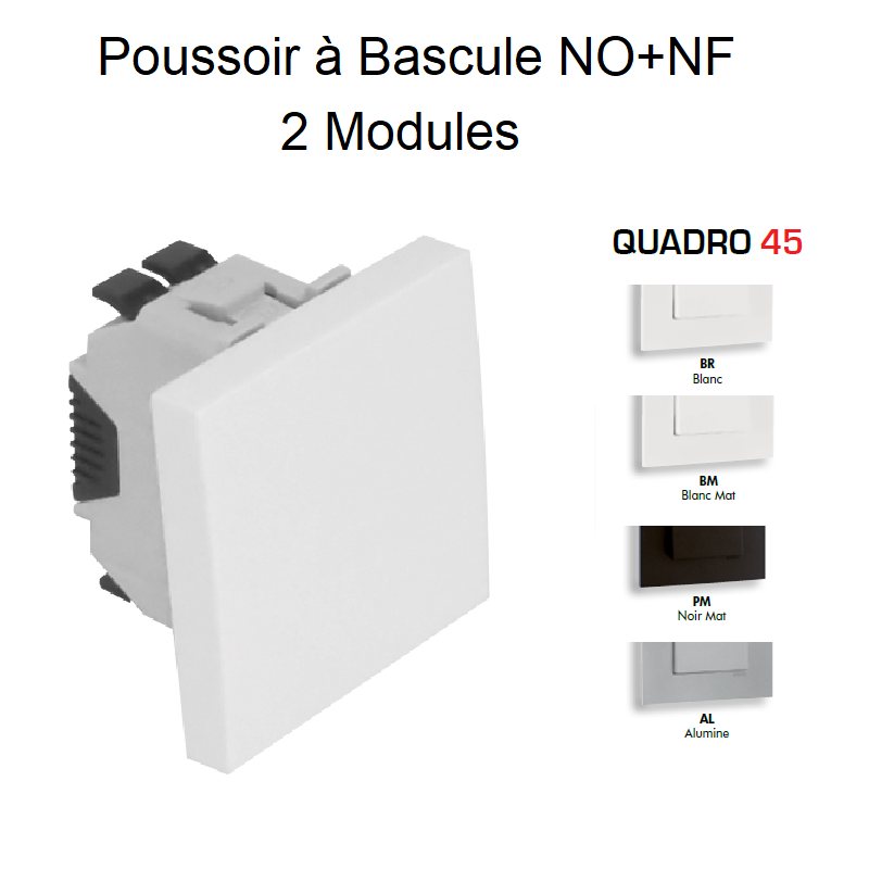 Poussoir à bascule NO+NF 2 modules Quadro 45150S