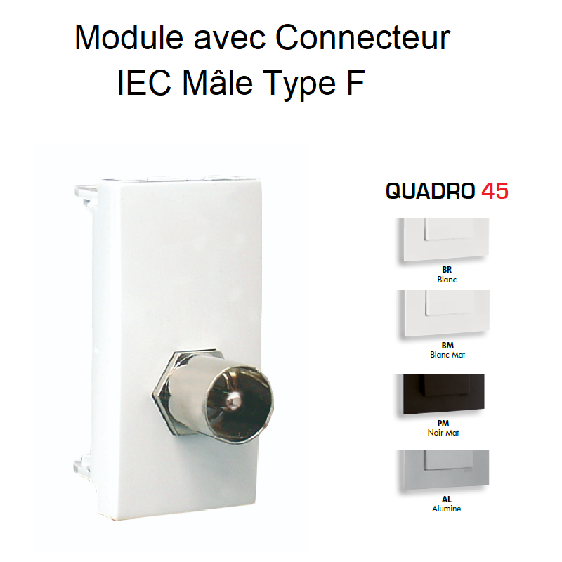 Module avec connecteur IEC Mâle Type F Quadro 45982S