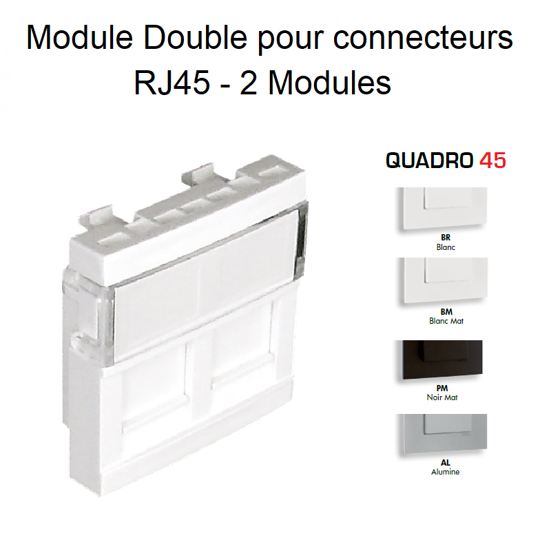 Module Double pour Connecteurs RJ45 - 2 Modules Quadro45