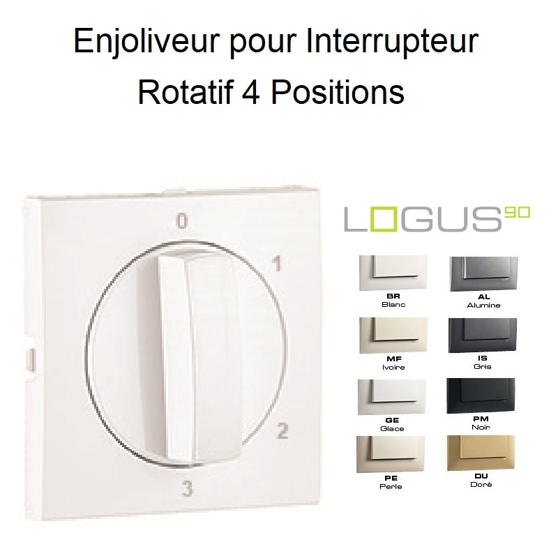 Enjoliveur pour Interrupteur rotatif 4 positions Logus 90766T