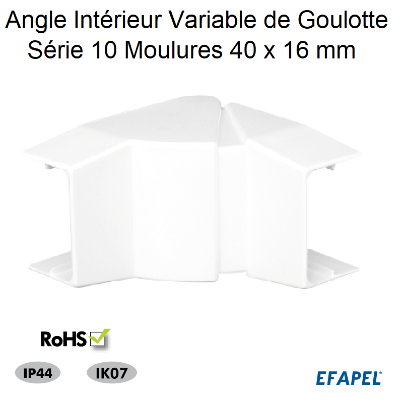 Angle Intérieur Variable pour Goulotte Série 10 Moulure - 40x16