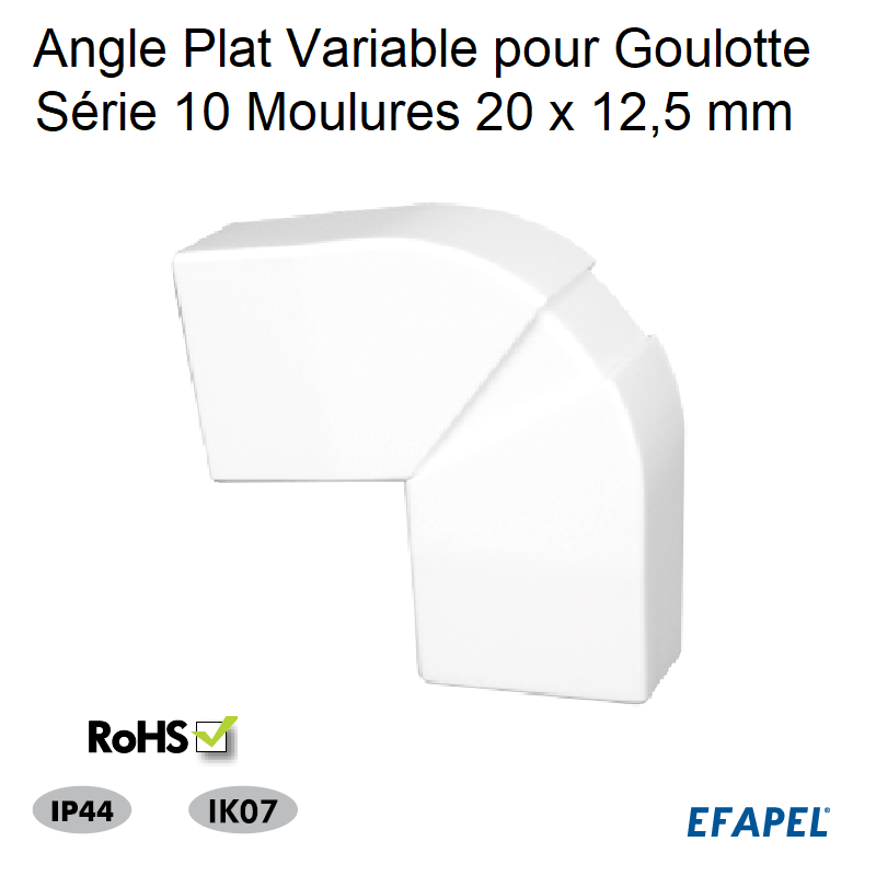 Angle Plat Variable pour Goulotte Série 10 Moulure - 20x12,5