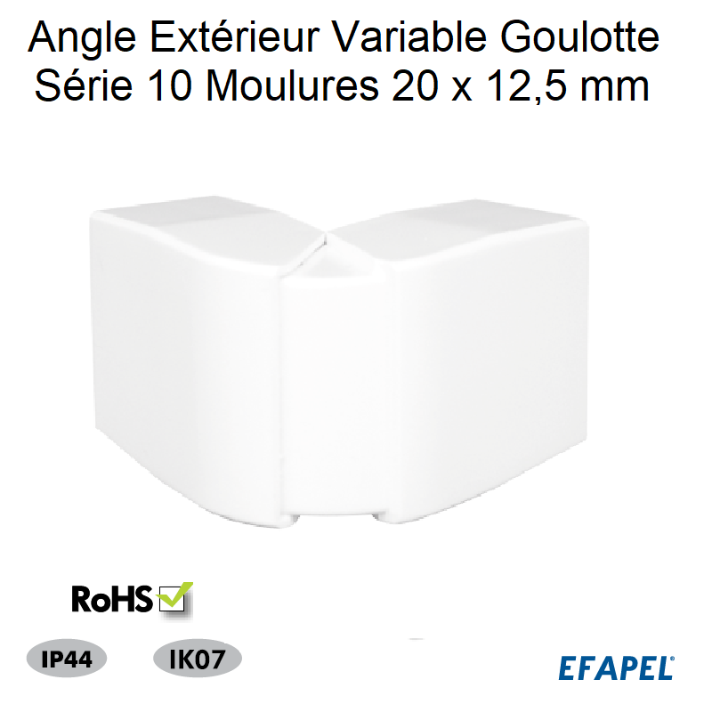 Angle Extérieur Variable pour Goulotte Série 10 Moulure - 20x12,5