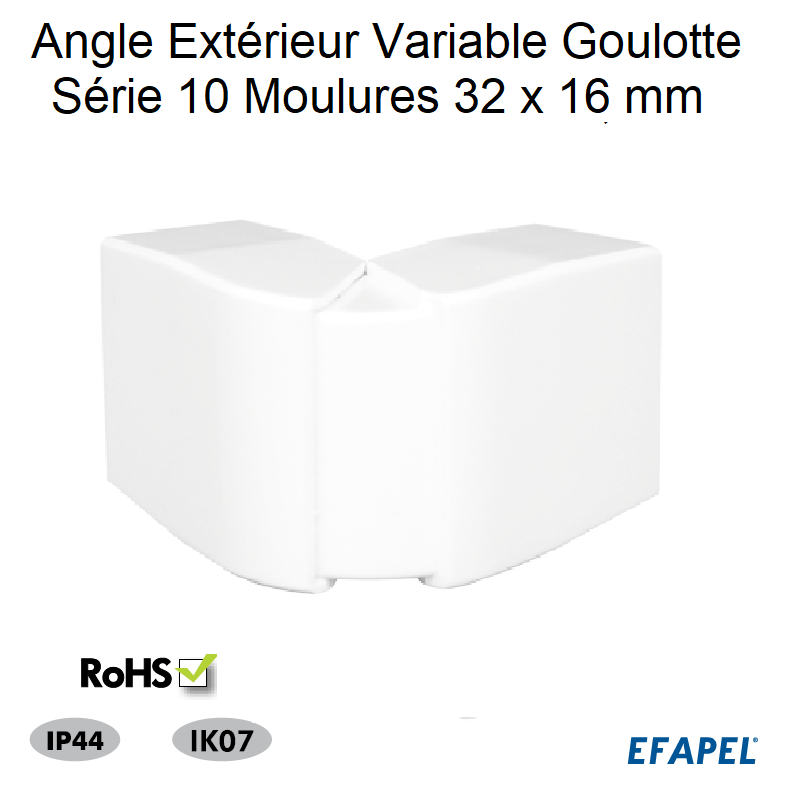 Angle extérieur variable pour goulotte série 10 Moulures 32x16 10046ABR