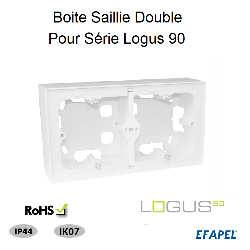 Boite Saillie Double pour Logus90pour goulotte série 10 Moulures 10994ABR