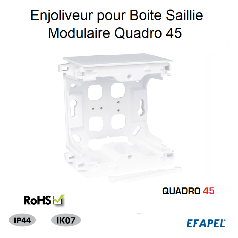 Enjoliveur pour Boite Saillie Modulaire Quadro 45 - BLANC