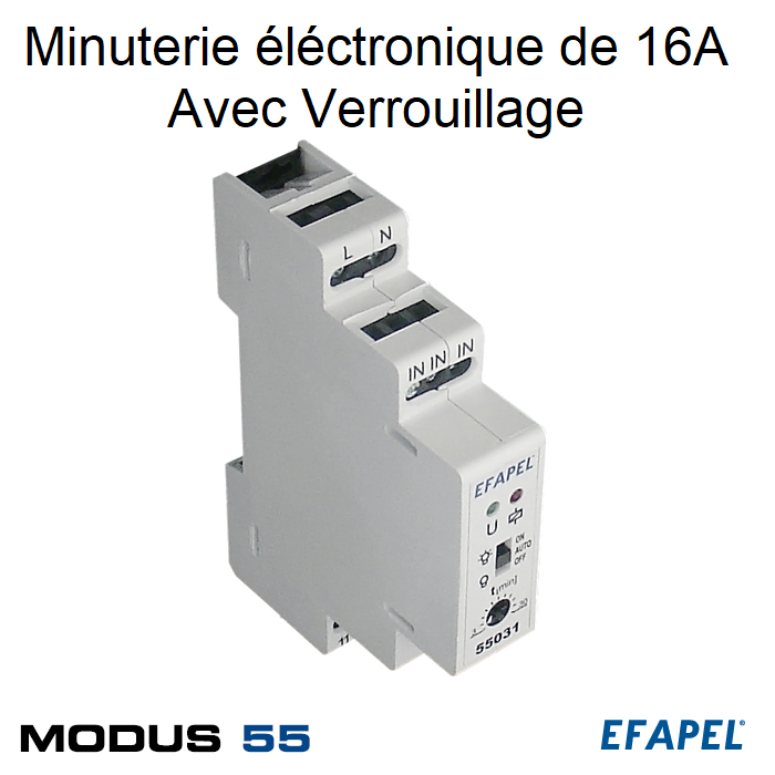 Minuterie éléctronique 16A avec verrouillage 55031