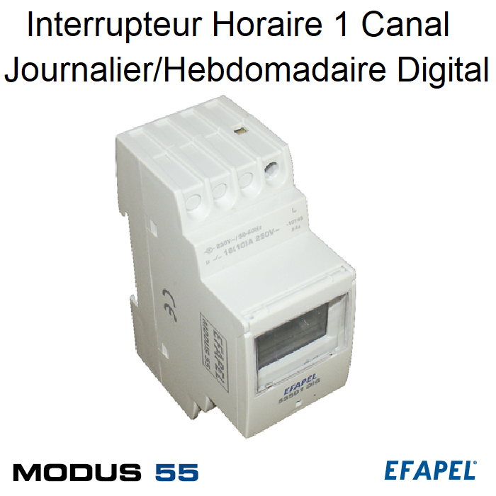 Interrupteur Horaire de 1 Canal Journalier/Hebdomadaire Digital