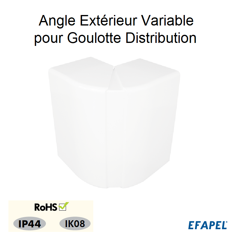Angle extérieur variable pour goulotte de distribution Viadis 90x60 B10