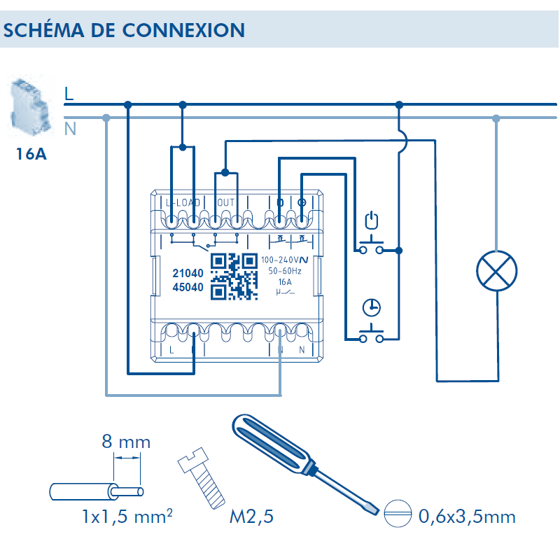 Interrupteur temporisé 21040 45040 schéma