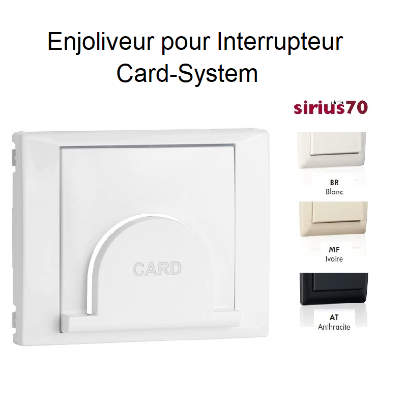 Enjoliveur pour Interrupteur Card System Temporisé - Sirius 70