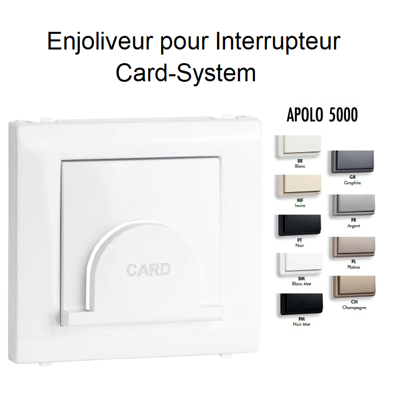 Enjoliveur pour Interrupteur Card System Temporisé - APOLO 5000
