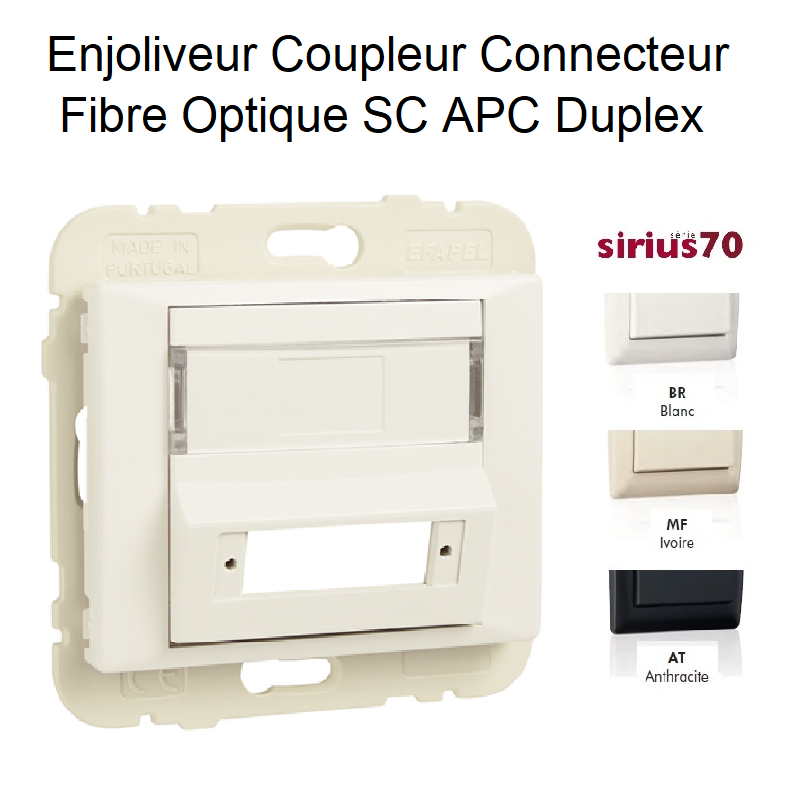 Enjoliveur Coupleur de Connecteur Fibre Optique SC APC Duplex - Sirius70