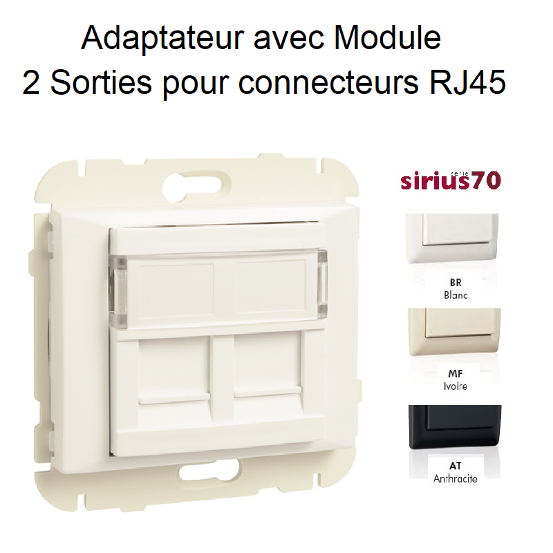 Adaptateur avec Module 2 sorties pour connecteurs RJ45 Sirius70442S