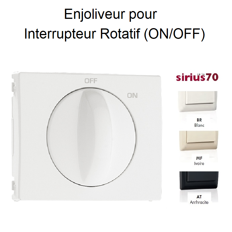 Enjoliveur pour Interrupteur rotatif Sirius70762T