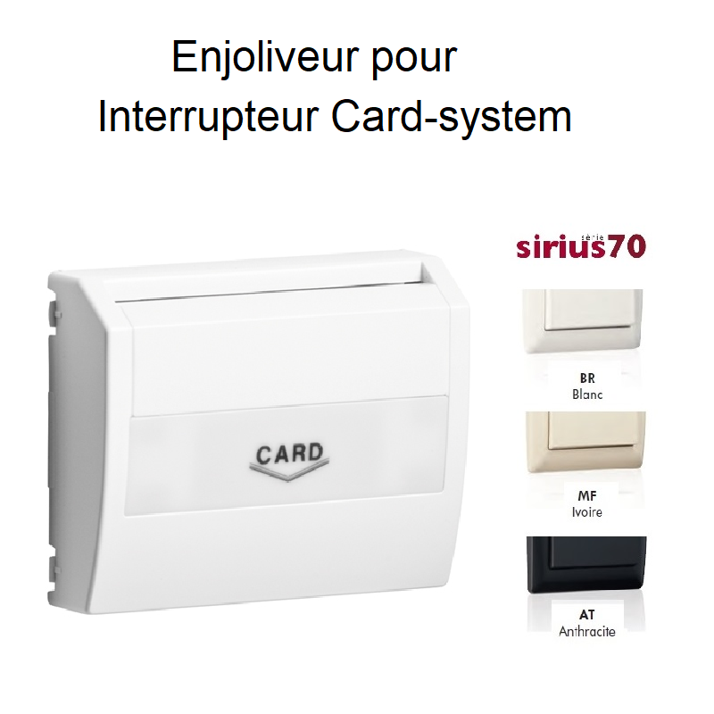 Enjoliveur pour Interrupteur Card-system - Sirius70
